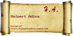 Halpert Adina névjegykártya